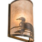 Meyda Lighting Loon 8" Dark Burnished Antique Copper Left Wall Sconce With Silver Mica Shade Glass