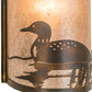 Meyda Lighting Loon 8" Dark Burnished Antique Copper Left Wall Sconce With Silver Mica Shade Glass