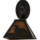 Meyda Lighting Loon 8" Textured Black Wall Sconce With Amber Mica Shade Glass