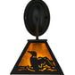 Meyda Lighting Loon 8" Textured Black Wall Sconce With Amber Mica Shade Glass