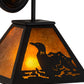 Meyda Lighting Loon 8" Textured Black Wall Sconce With Amber Mica Shade Glass