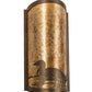 Meyda Lighting Loon 9" 2-Light Antique Copper Wall Sconce With Amber Mica Shade Glass