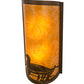 Meyda Lighting Loon 9" 2-Light Antique Copper Wall Sconce With Amber Mica Shade Glass