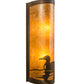 Meyda Lighting Loon 9" 2-Light Antique Copper Wall Sconce With Amber Mica Shade Glass