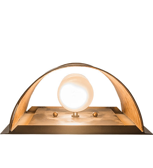 Meyda Lighting Loon 9" 2-Light Antique Copper Wall Sconce With Amber Mica Shade Glass