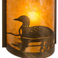 Meyda Lighting Loon 9" 2-Light Antique Copper Wall Sconce With Amber Mica Shade Glass