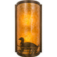 Meyda Lighting Loon 9" 2-Light Antique Copper Wall Sconce With Amber Mica Shade Glass