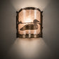 Meyda Lighting Loon 9" Antique Copper Wall Sconce With Silver Mica Shade Glass