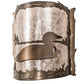 Meyda Lighting Loon 9" Antique Copper Wall Sconce With Silver Mica Shade Glass