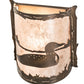Meyda Lighting Loon 9" Antique Copper Wall Sconce With Silver Mica Shade Glass
