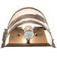 Meyda Lighting Loon 9" Antique Copper Wall Sconce With Silver Mica Shade Glass