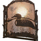 Meyda Lighting Loon 9" Distressed Chestnut Left Wall Sconce With Silver Mica Shade Glass
