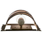 Meyda Lighting Loon 9" Distressed Chestnut Left Wall Sconce With Silver Mica Shade Glass