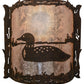 Meyda Lighting Loon 9" Distressed Chestnut Left Wall Sconce With Silver Mica Shade Glass