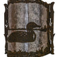Meyda Lighting Loon 9" Distressed Chestnut Right Wall Sconce With Silver Mica Shade Glass