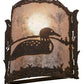 Meyda Lighting Loon 9" Distressed Chestnut Right Wall Sconce With Silver Mica Shade Glass