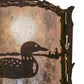 Meyda Lighting Loon 9" Distressed Chestnut Right Wall Sconce With Silver Mica Shade Glass