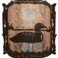 Meyda Lighting Loon 9" Distressed Chestnut Right Wall Sconce With Silver Mica Shade Glass