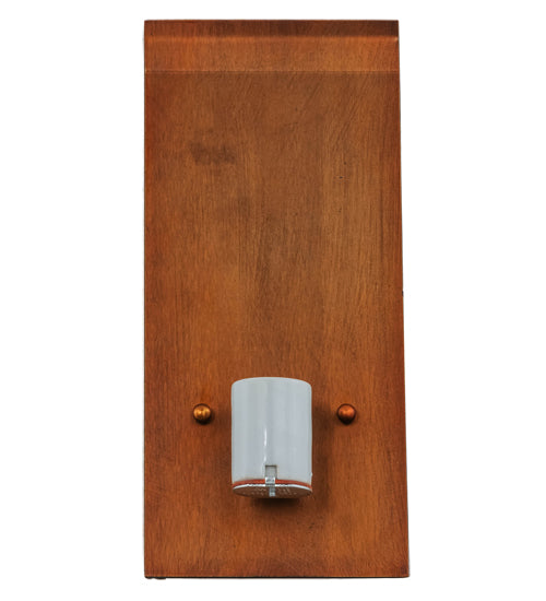 Meyda Lighting Loon 9" Vintage Copper Left Wall Sconce With Amber Mica Shade Glass