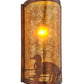 Meyda Lighting Loon 9" Vintage Copper Left Wall Sconce With Amber Mica Shade Glass