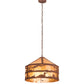 Meyda Lighting Loon On the Lake 20" 3-Light Rust Pendant Light With Amber Mica Shade Glass