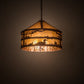 Meyda Lighting Loon On the Lake 20" 3-Light Rust Pendant Light With Amber Mica Shade Glass