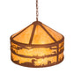 Meyda Lighting Loon On the Lake 20" 3-Light Rust Pendant Light With Amber Mica Shade Glass