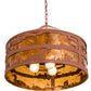 Meyda Lighting Loon On the Lake 20" 3-Light Rust Pendant Light With Amber Mica Shade Glass