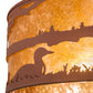 Meyda Lighting Loon On the Lake 20" 3-Light Rust Pendant Light With Amber Mica Shade Glass