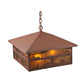 Meyda Lighting Loon On the Lake 27" 3-Light Rust Pendant Light With Amber Mica Shade Glass