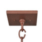 Meyda Lighting Loon On the Lake 27" 3-Light Rust Pendant Light With Amber Mica Shade Glass