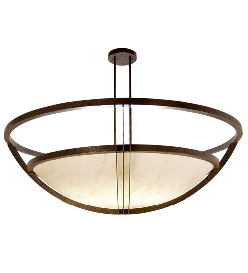 Meyda Lighting Loran 92" 12-Light Gilded Tobacco Pendant Light With Botticino Idalight Shade