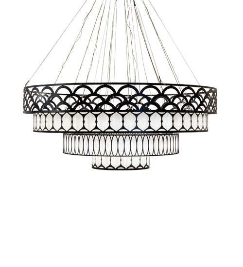 Meyda Lighting Lorea 120" LED Oil Rubbed Bronze Chandelier With Creme Carrara Idalight Shade