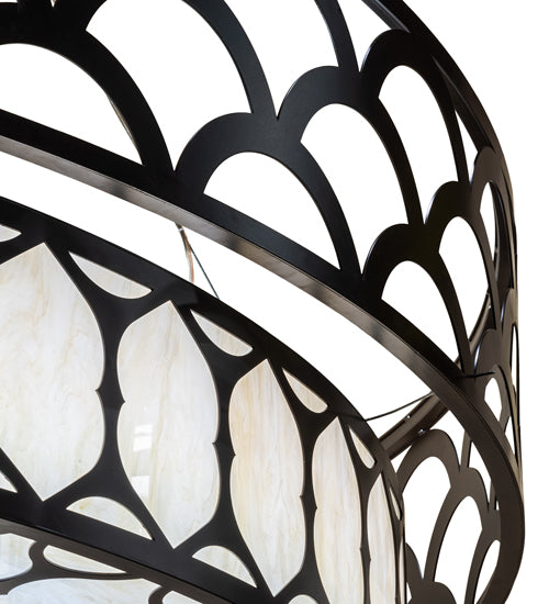 Meyda Lighting Lorea 120" LED Oil Rubbed Bronze Chandelier With Creme Carrara Idalight Shade