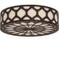 Meyda Lighting Lorea 22" 4-Light Mahogany Bronze Flush Mount Light With Creme Carrara Idalight Shade