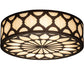 Meyda Lighting Lorea 22" 4-Light Mahogany Bronze Flush Mount Light With Creme Carrara Idalight Shade
