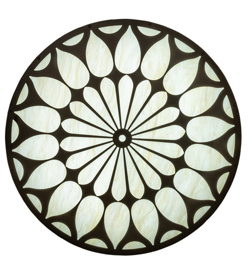 Meyda Lighting Lorea 36" LED Oil Rubbed Bronze Flush Mount Light With Creme Carrara Idalight Shade