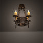 Meyda Lighting Lorenzo 18" 4-Light Chestnut Semi-flush Mount Light With Ivory Faux Candlelight