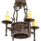 Meyda Lighting Lorenzo 18" 4-Light Chestnut Semi-flush Mount Light With Ivory Faux Candlelight