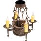 Meyda Lighting Lorenzo 18" 4-Light Chestnut Semi-flush Mount Light With Ivory Faux Candlelight