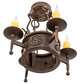 Meyda Lighting Lorenzo 18" 4-Light Chestnut Semi-flush Mount Light With Ivory Faux Candlelight