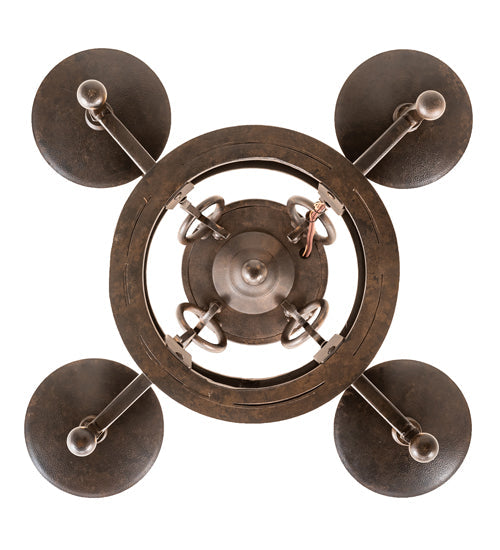 Meyda Lighting Lorenzo 18" 4-Light Chestnut Semi-flush Mount Light With Ivory Faux Candlelight