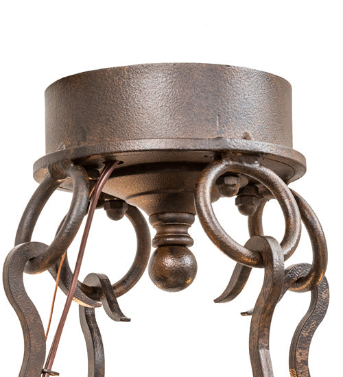 Meyda Lighting Lorenzo 18" 4-Light Chestnut Semi-flush Mount Light With Ivory Faux Candlelight