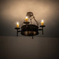 Meyda Lighting Lorenzo 24" 4-Light Chestnut Semi-flush Mount Light With Ivory Faux Candlelight