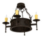 Meyda Lighting Lorenzo 24" 4-Light Chestnut Semi-flush Mount Light With Ivory Faux Candlelight