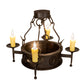 Meyda Lighting Lorenzo 24" 4-Light Chestnut Semi-flush Mount Light With Ivory Faux Candlelight
