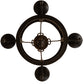 Meyda Lighting Lorenzo 24" 4-Light Chestnut Semi-flush Mount Light With Ivory Faux Candlelight