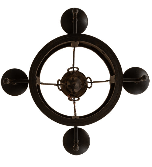 Meyda Lighting Lorenzo 24" 4-Light Chestnut Semi-flush Mount Light With Ivory Faux Candlelight