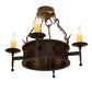 Meyda Lighting Lorenzo 24" 4-Light Chestnut Semi-flush Mount Light With Ivory Faux Candlelight
