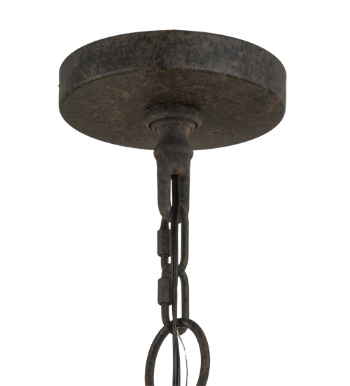 Meyda Lighting Lorenzo 24" 4-Light Coffee Bean Chandelier With Clear Hurricane Shade Glass